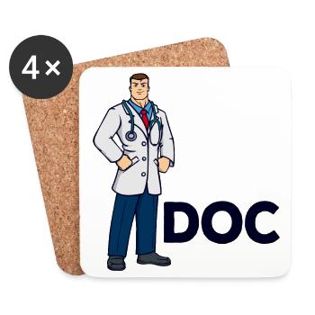 Superhero physician doctor assistant doctor emergency doctor profession - Coasters (set of 4) - white - Front