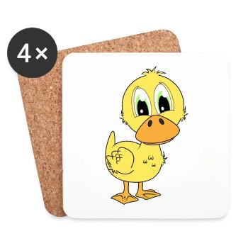 Ente gelb Entchen kleine niedlich für Kinder - Untersetzer (4er-Set) - Weiß - Vorne