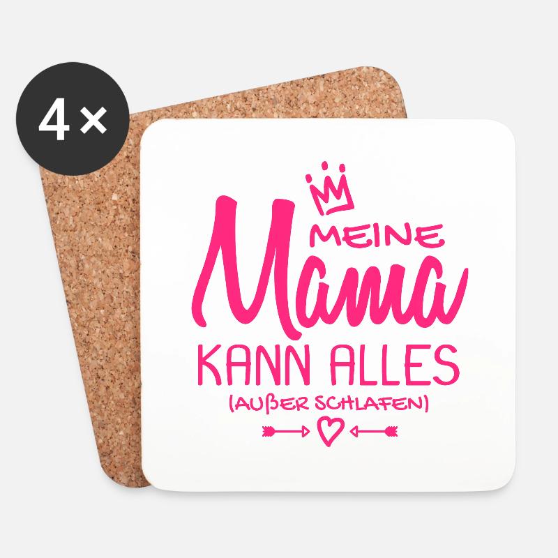 Meine Mama Spruch - Babysprüche - Geschenk - Untersetzer (4er-Set) - Weiß