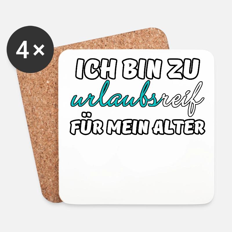 Urlaubsreif Urlaub Ferien Reise Sprüche - Untersetzer (4er-Set) - Weiß