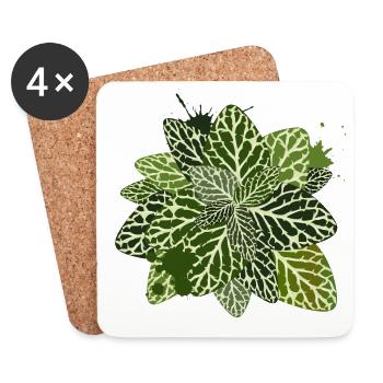 Mosaic plant in graffiti style - Coasters (set of 4) - white - Front
