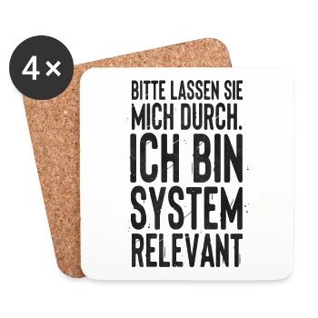 Systemrelevant - Untersetzer (4er-Set) - Weiß - Vorne