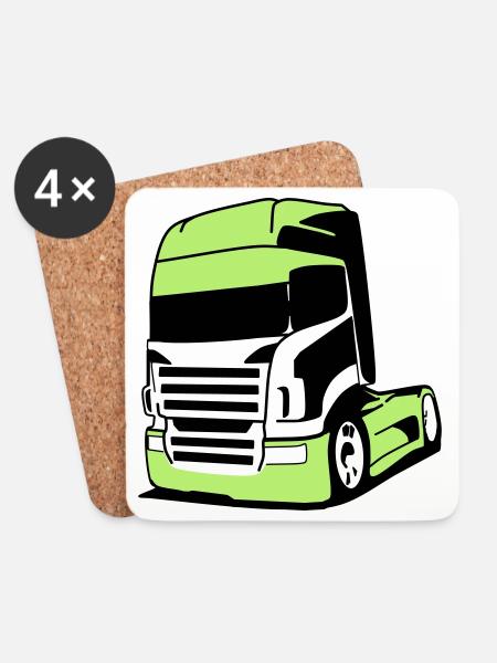 Striking V8 truck - Coasters (set of 4) - white