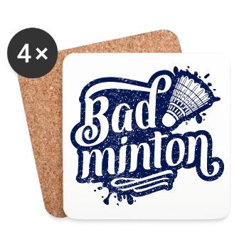 Badminton sport - Coasters (set of 4) - white - Front