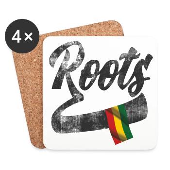 Roots Reggae Design mit farbiger Flagge - Untersetzer (4er-Set) - Weiß - Vorne
