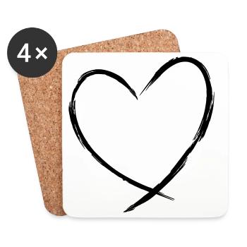 heart love symbol gift birthday friendship - Coasters (set of 4) - white - Front