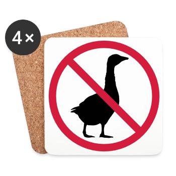 Goose forbidden sign - Coasters (set of 4) - white - Front