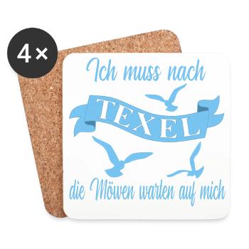 Texel Insel Urlaub - Untersetzer (4er-Set) - Weiß - Vorne