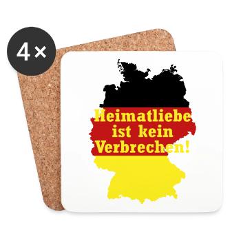 Heimatliebe ist kein Verbrechen Deutschland - Untersetzer (4er-Set) - Weiß - Vorne