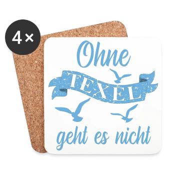 Texel Insel Urlaub - Untersetzer (4er-Set) - Weiß - Vorne