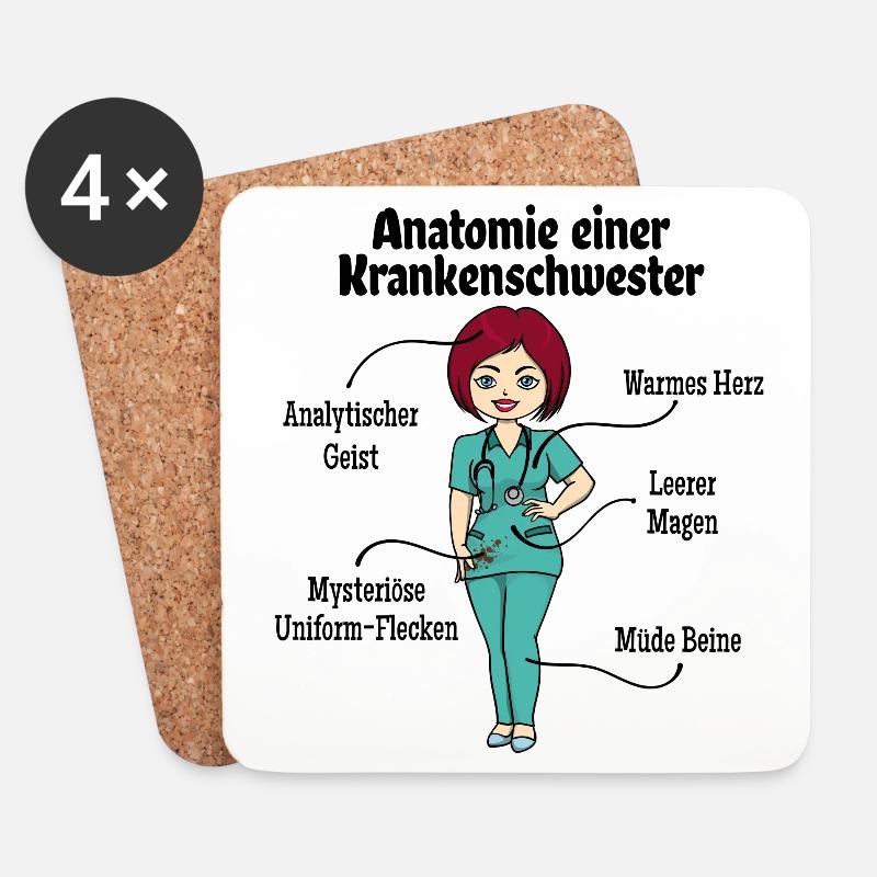 Krankenschwester Spital Pflegerin Sozialberuf - Untersetzer (4er-Set) - Weiß