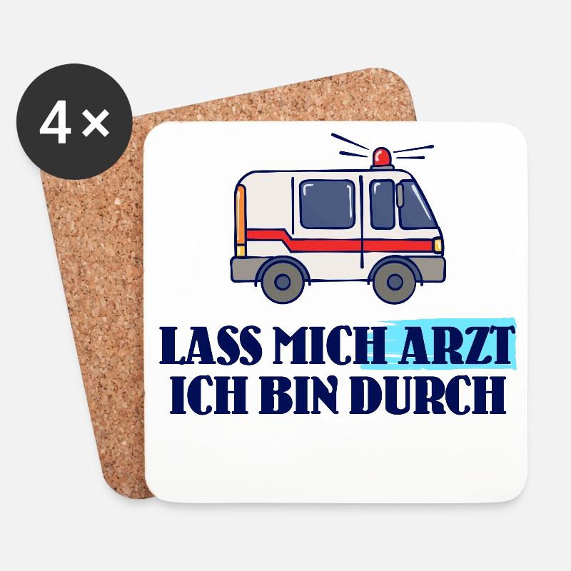 Lustig Spruch Arzt Doktor Facharzt Notarzt Beruf - Untersetzer (4er-Set) - Weiß