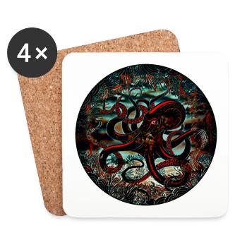 Octopus Sea - Coasters (set of 4) - white - Front