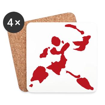 Blood splatter heavy fighter warrior figure - Coasters (set of 4) - white - Front