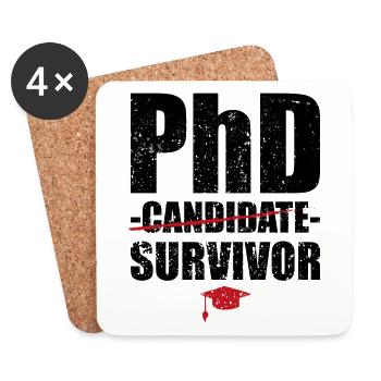 Phd Survivor Degree Uni Geschnenk - Coasters (set of 4) - white - Front