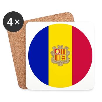 round sticker flag of Andorra runder Aufkleber - Coasters (set of 4) - white - Front