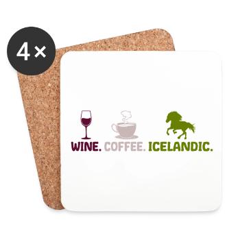 Icelandic horse wine coffee saying for rider - Coasters (set of 4) - white - Front
