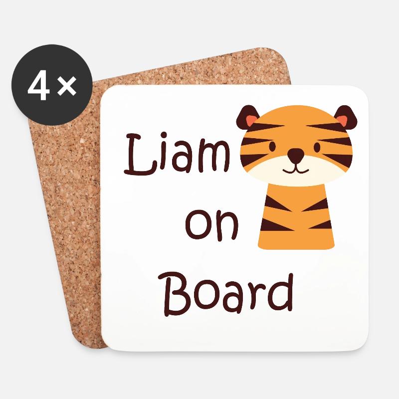 Liam on board - Untersetzer (4er-Set) - Weiß