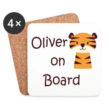 Oliver on board - Untersetzer (4er-Set) - Weiß - Vorne