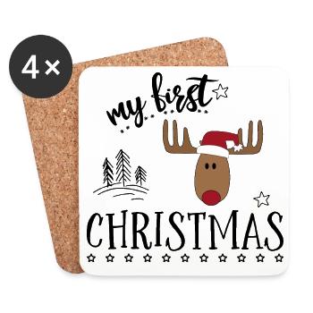 Funny gifts for babies for Christmas - Coasters (set of 4) - white - Front