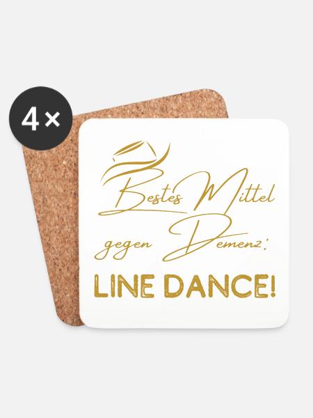 Mein bestes Mittel gegen Demenz: Line Dance - Untersetzer (4er-Set) - Weiß