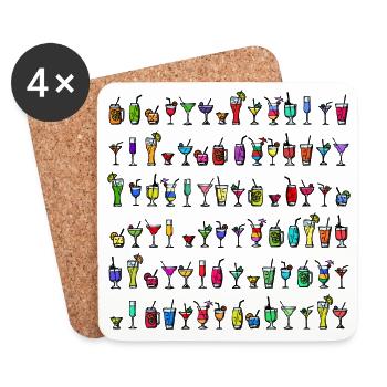 Cocktail long drink drinking party alcohol partying - Coasters (set of 4) - white - Front
