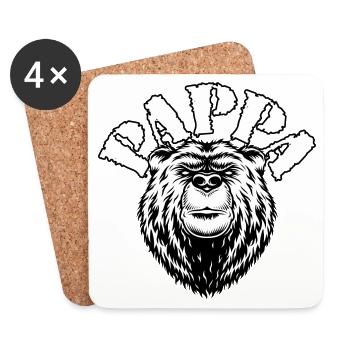 Pappa Björn - Untersetzer (4er-Set) - Weiß - Vorne