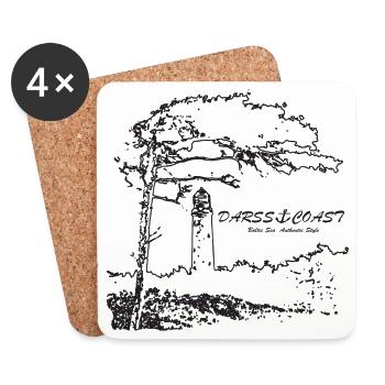 Darss Coast - Leuchtturm Ostsee - Untersetzer (4er-Set) - Weiß - Vorne