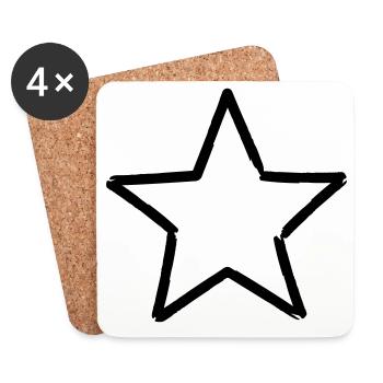 Stern Symbol Glück Weihnachten Geschenk - Untersetzer (4er-Set) - Weiß - Vorne