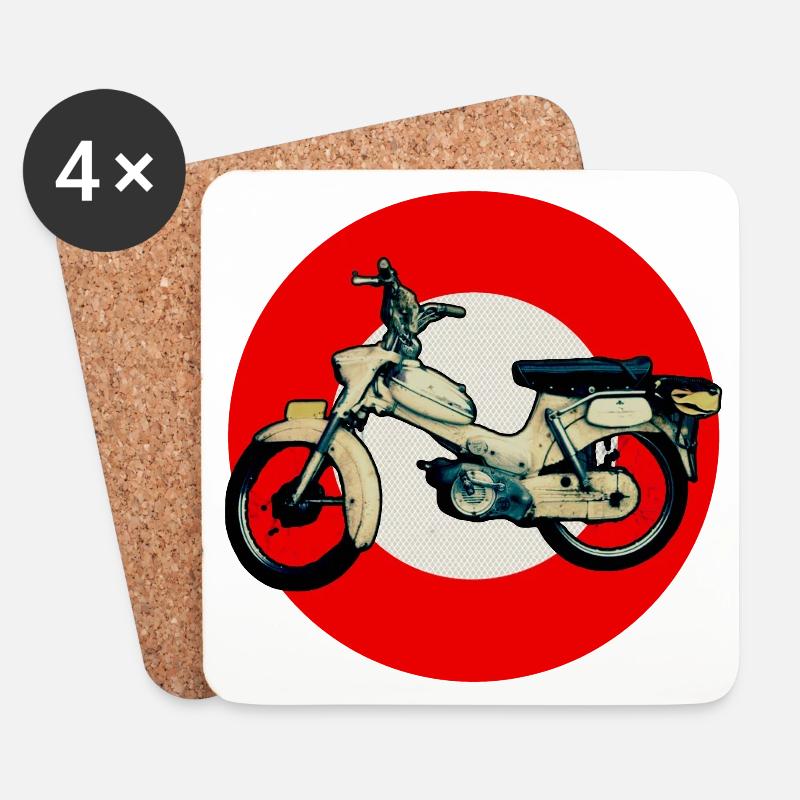 Snap mopeds - Coasters (set of 4) - white