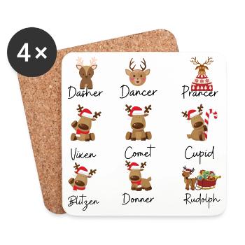 Reindeer - Coasters (set of 4) - white - Front