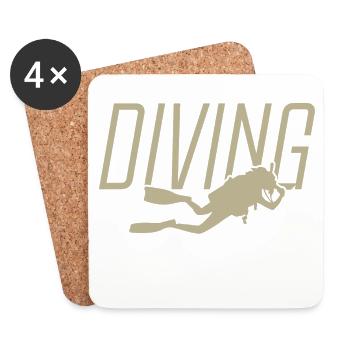 Tauchen Logo Scuba Dive - Untersetzer (4er-Set) - Weiß - Vorne