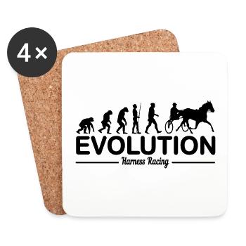 Trabrennen Trabrennsport Traber Evolution Lustig - Untersetzer (4er-Set) - Weiß - Vorne