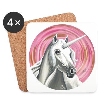 Unicorn of love - Sonja Ariel von Staden - Coasters (set of 4) - white - Front