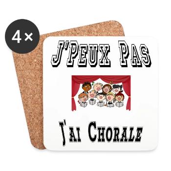 J'Peux Pas J'ai Chorale Musique Chants - Dessous de verre (lot de 4) - blanc - Devant
