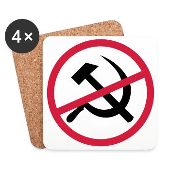 Forbidden communism sign - Coasters (set of 4) - white - Front