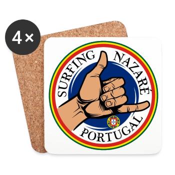 Surfen in Nazaré Portugal - Untersetzer (4er-Set) - Weiß - Vorne