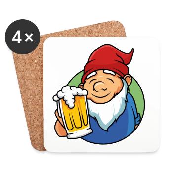 gartenzwerg bier zwerg - Untersetzer (4er-Set) - Weiß - Vorne