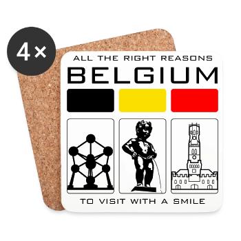 Colorful Blocks and Arch - Coasters (set of 4) - white - Front