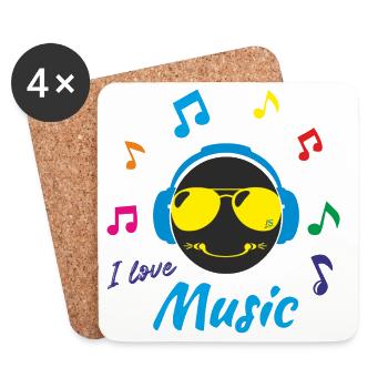 I love Music - Coasters (set of 4) - white - Front