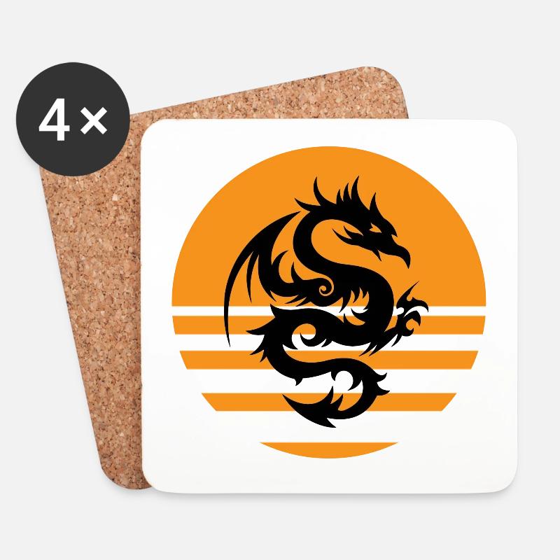 Dragon - Untersetzer (4er-Set) - Weiß