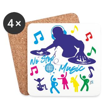 Deejay - Kein Stopp Musik - Untersetzer (4er-Set) - Weiß - Vorne