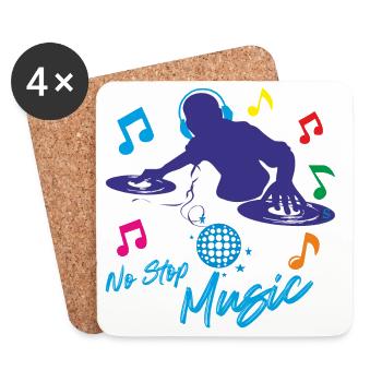No stop Musique - Dessous de verre (lot de 4) - blanc - Devant