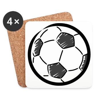 Soccer drawing - Coasters (set of 4) - white - Front