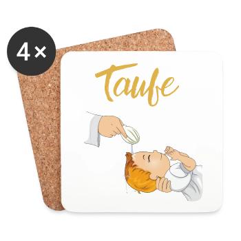 Taufe Kindstaufe Symbole Baby Wasser taufen - Untersetzer (4er-Set) - Weiß - Vorne