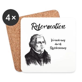 Reformationstag Reformation Luther Veränderung - Untersetzer (4er-Set) - Weiß - Vorne