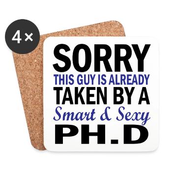 Phd Ehefrau Spruch Student Geschenk - Untersetzer (4er-Set) - Weiß - Vorne