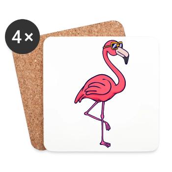 Flamingo Urlaub Ferien Sommer Chillen Entspannen - Untersetzer (4er-Set) - Weiß - Vorne
