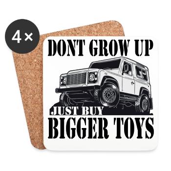Defender Land-Rover Gift cadeau - Dessous de verre (lot de 4) - blanc - Devant