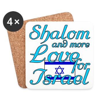 Shalom Love Israel Jews Proverbs - Coasters (set of 4) - white - Front